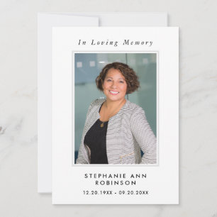 Cartão de Memória Simples de Funeral com Foto