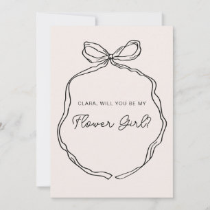 Cartão de menina das flores com fita caprichosa de