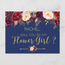 Cartão de Menina de Flores para Outono Floral Você