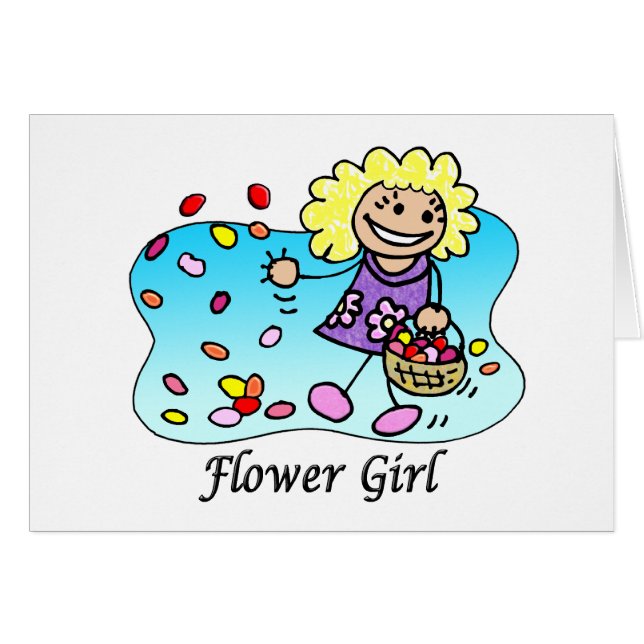 Cartão de Menina Flor (Frente Horizontal)