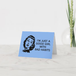 Cartão de Menina Retrospectivo