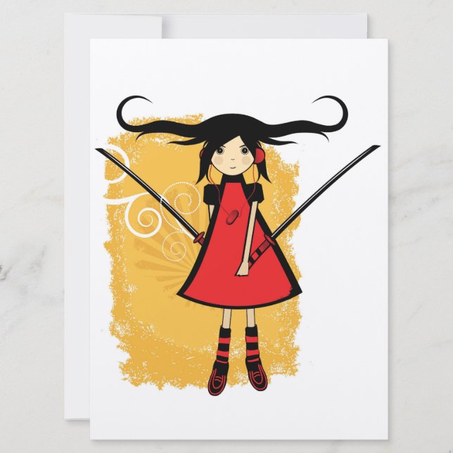 Cartão de Menina Samurai (Frente)