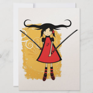 Cartão de Menina Samurai