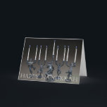 Cartão de Menorah Hanukkah da dança<br><div class="desc">Design temático original de Hanukkah baseado em um grupo de esculturas.</div>