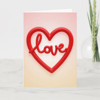 Cartão de Mensagem Coração de Amor Vermelho