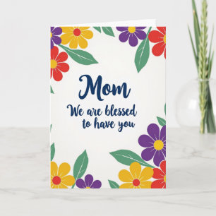 Cartão de Mensagem da Mãe Abençoada Floral