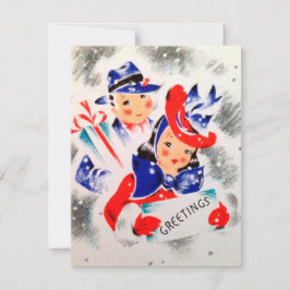 Cartão de mensagem de adição do casal de Vintage r