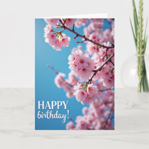 Cartão de Mensagem de Aniversário com Flores
