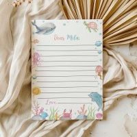 Cartão de Mensagem de Aniversário do Oceano Animal