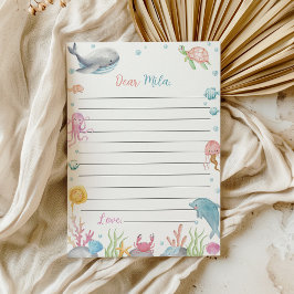 Cartão de Mensagem de Aniversário do Oceano Animal