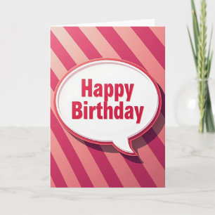 Cartão de Mensagem de Aniversário Rosa