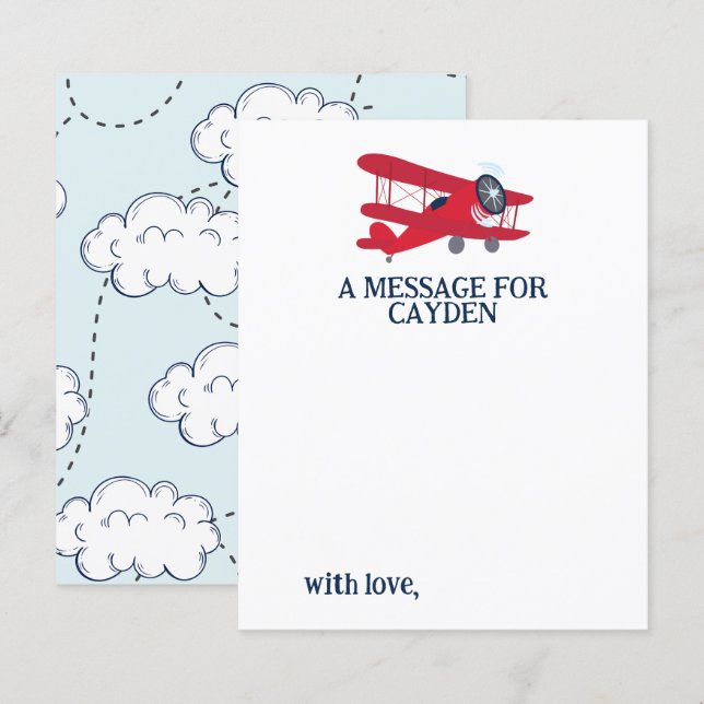 Cartão de Mensagem de Cápsula de Aniversário do Av (Frente/Verso)