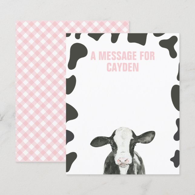 Cartão de Mensagem de Cápsula do Primeiro Aniversá (Frente/Verso)