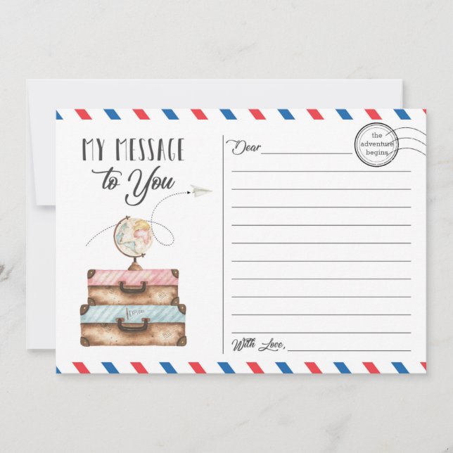 Cartão de Mensagem de Cartão Postal de Suitcase de (Frente)