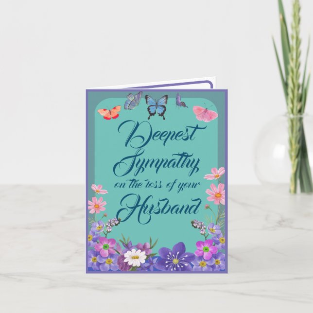 Cartão De Mensagem De Condolência Floral Por Perda (Frente)