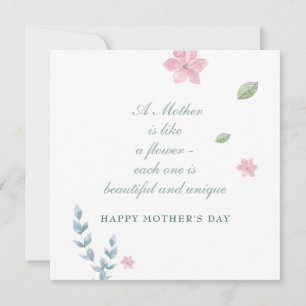 Cartão de Mensagem de Dia de as mães Feliz Floral 