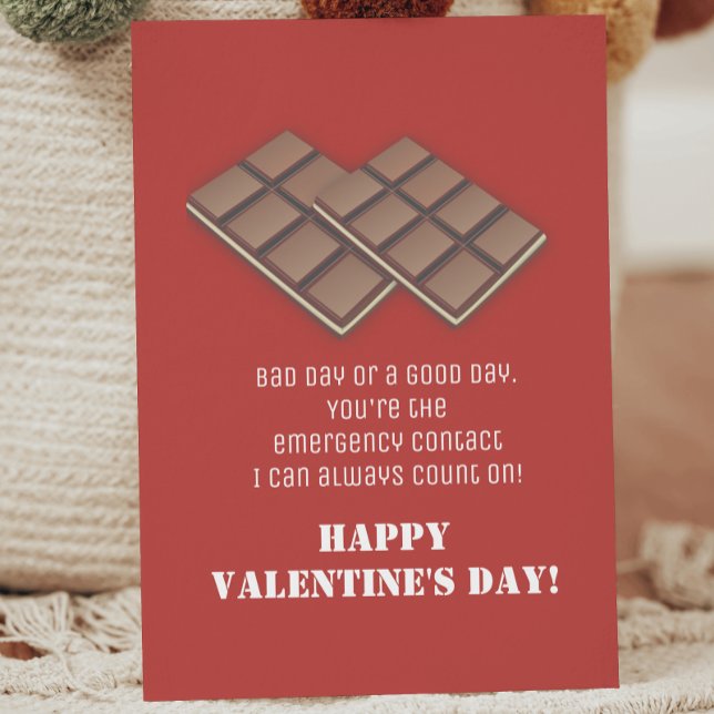 Cartão de mensagem de Dia de os namorados de choco (Funny Chocolate Bar Valentine's Day Message Card)
