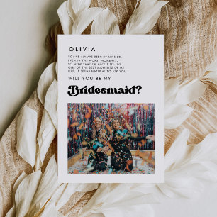 cartão de mensagem de foto do Bridesmaid na moda r