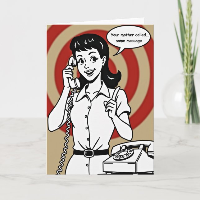 Cartão de Mensagem de Mãe Antiga (Frente)