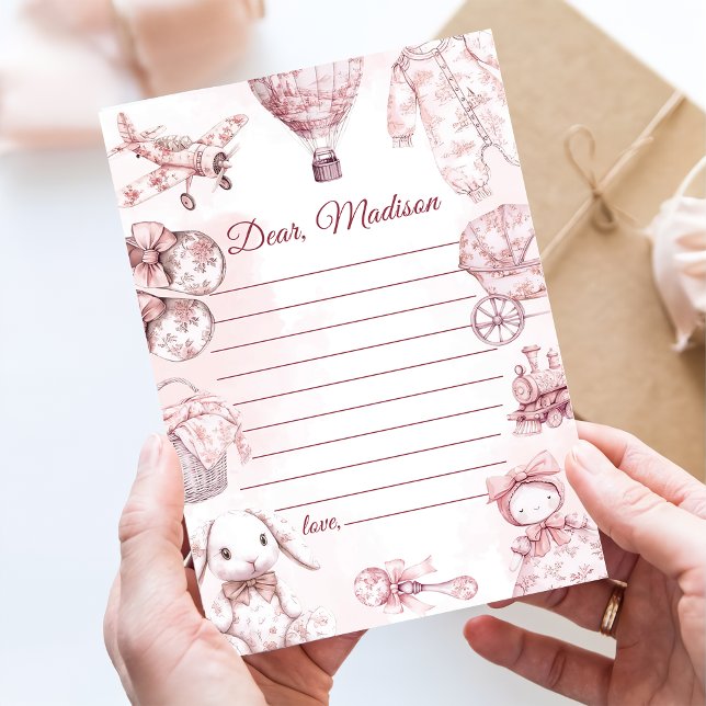 Cartão de Mensagem de Nota da Cápsula Toile De Jou (Criador carregado)