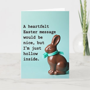 Cartão de Mensagem do Coelho de Chocolate