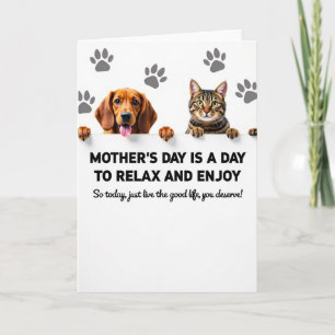 Cartão de Mensagem do Dia das Mães Animais