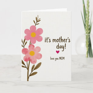 Cartão de Mensagem do Dia das Mães Floral