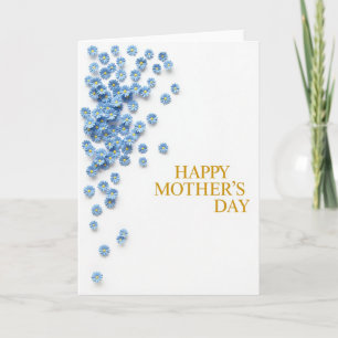 Cartão de Mensagem do Dia das Mães Floral Azul