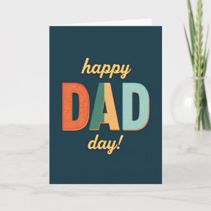 Cartão de Mensagem do Dia Feliz do Papai Turquesa