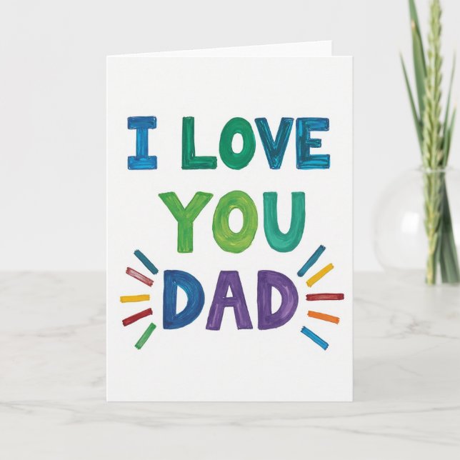 Cartão de Mensagem Eu Te Amo Papai (Frente)