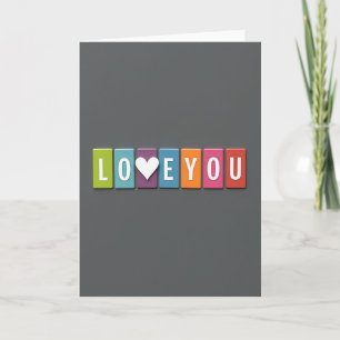Cartão de Mensagem Love You Tiles