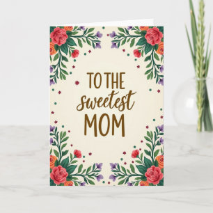 Cartão de Mensagem para a Mamãe Floral