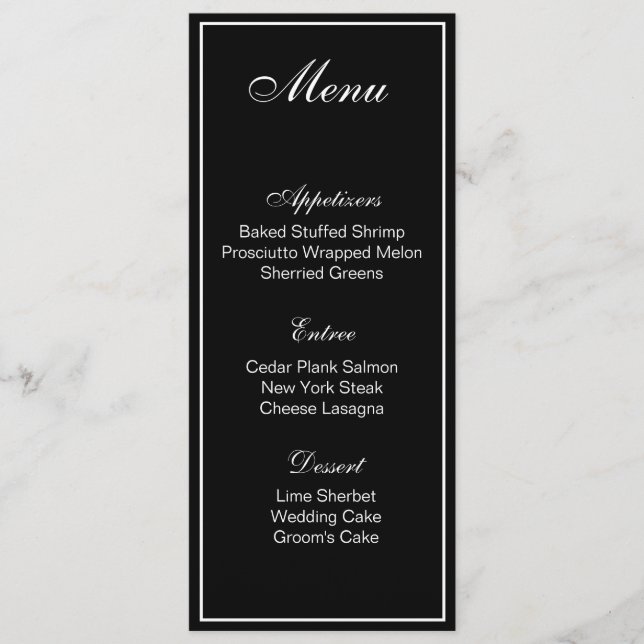 Cartão de menu (Frente)