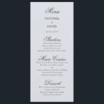 Cartão de Menu Azul De Casamento Da Floresta Encan<br><div class="desc">Cartão de Menu Azul De Casamento Da Floresta Encantada. Texto totalmente personalizável. Parte da nossa Conversação de Casamentos Encantada. Apresentando um veado de escória olhando para a lua da floresta numa noite sombria com corvos ou corvos voadores. Esta coleção apresenta cores escuras de outono de joias escuras com roxo, azul,...</div>