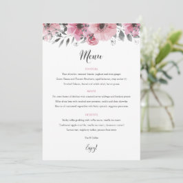 Cartão de Menu Boho Floral