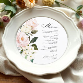 Cartão de Menu Boho Greenery Floral Wedding