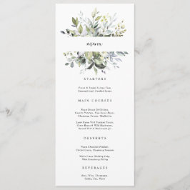 Cartão de Menu Botânico Eucalyptus