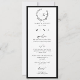 Cartão de Menu Casamento de Transferência Instantâ