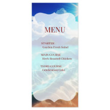 Cartão de Menu Casamento Tropical Praia Recortado