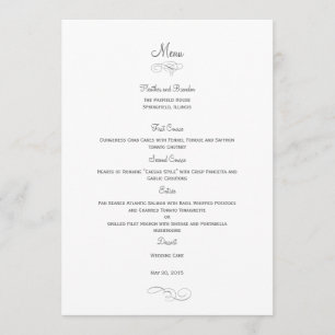 Cartão de menu clássico de casamento - Cartões 