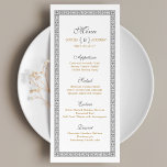 Cartão de menu clássico de casamento vintage elega<br><div class="desc">O cartão de menu de casamento vintage apresenta uma imagem de vintage rústica decorativa com monograma em cinza neutra e cor dourada,  e um padrão de vintage no verso,  elegante e clássico,  excelente para casamento vintage,  casamento clássico e casamento antiquado! Ver todas as peças correspondentes na coleção</div>