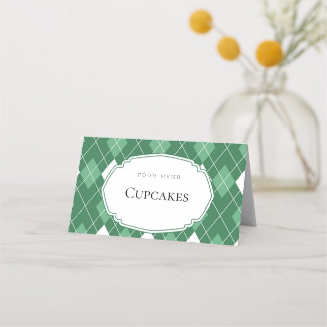 cartão de menu comida verde golf dobrado (Frente)