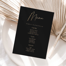 Cartão de Menu da Festa de Aniversário de 21 Anos