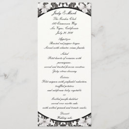 Cartão de Menu Damask Elegance