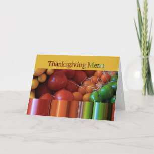 Cartão de Menu de Ação de Graças