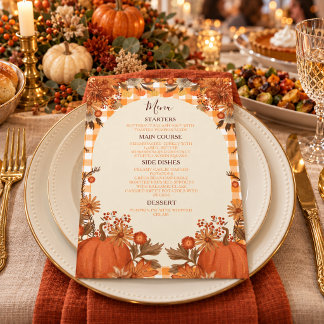 Cartão de Menu de Ação de Graças Friendsgiving Abó
