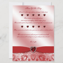 Cartão de Menu de Aniversário de Casamento Rubi nº
