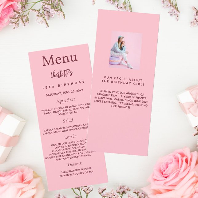 Cartão de menu de aniversário de fatos divertidos  (Criador carregado)
