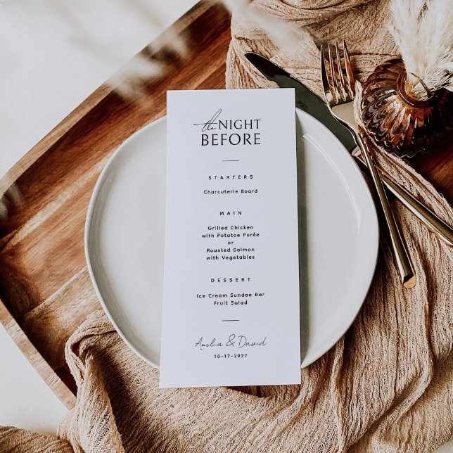 Cartão de Menu de Calligraphy Moderna Elegante par (Criador carregado)