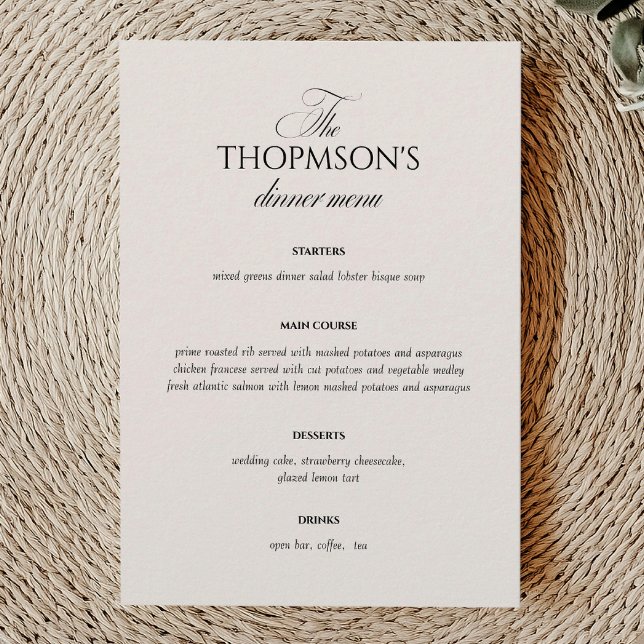 Cartão de Menu de Casamento Antigo Vitoriano de Fa (Criador carregado)